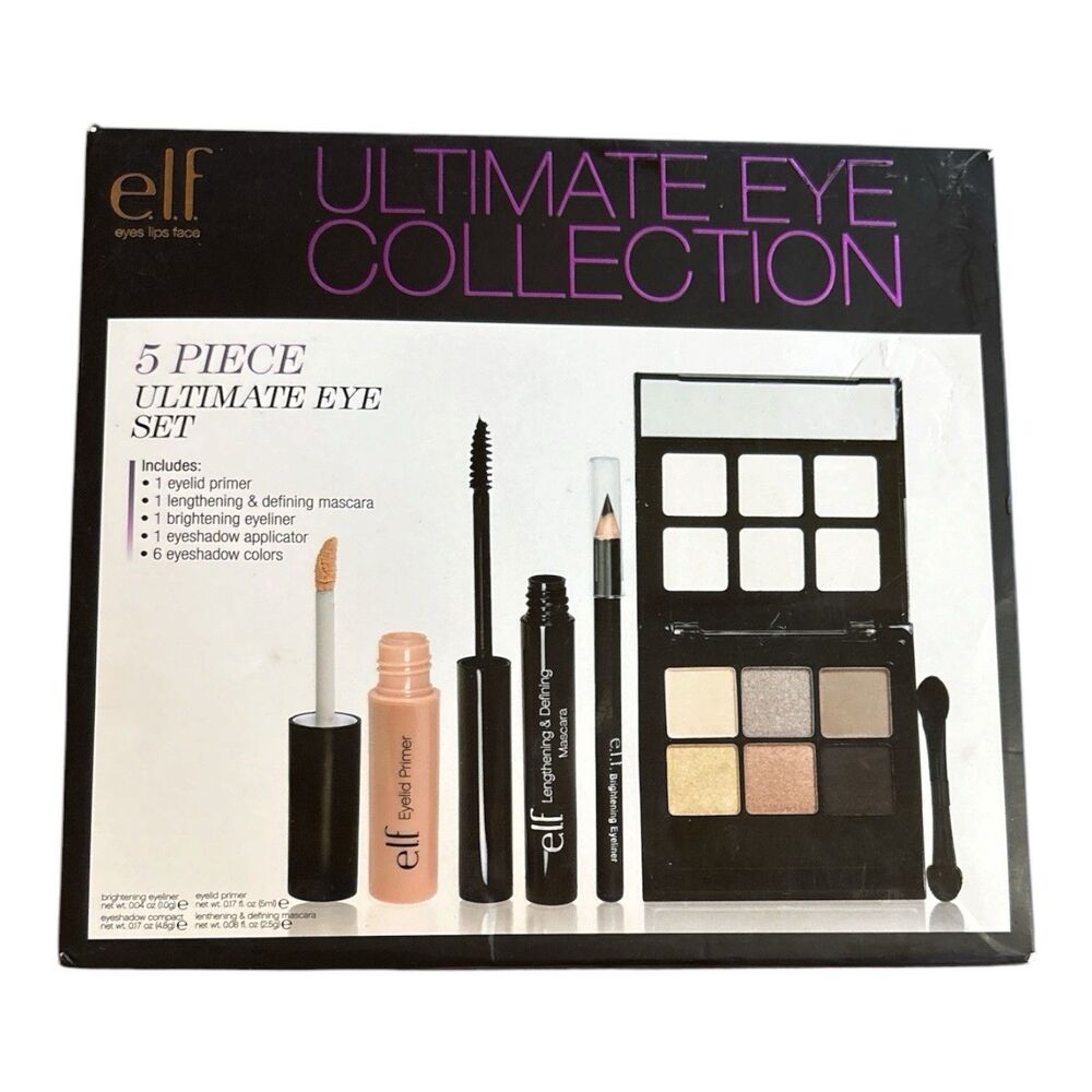 e.l.f. 5 Piece Ultimate Eye Set Mascara Eyelid Primer Eyeshadow Eyeliner